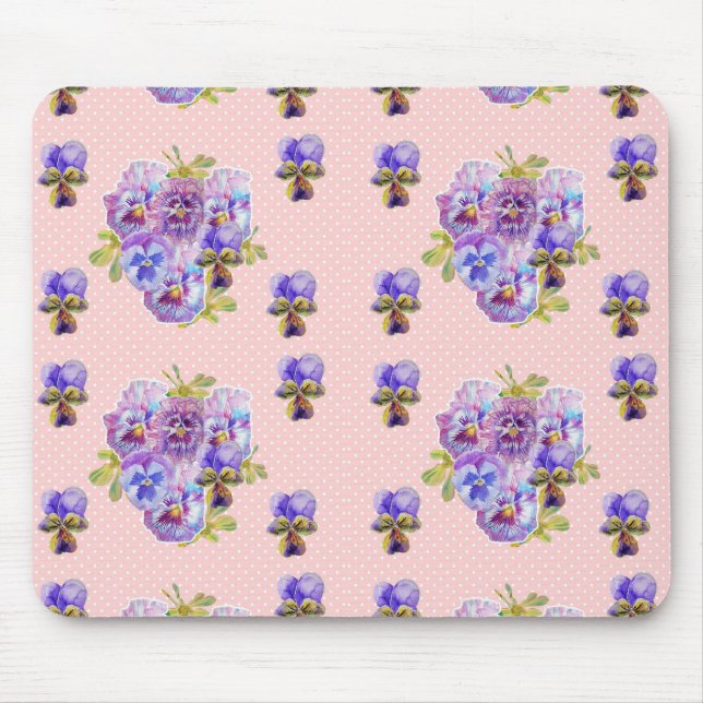 Alfombrilla De Ratón Shabby Pink Pansy floral Computadora Mat Pad (Frente)