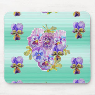 Alfombrilla De Ratón Shabby Turquoise arte floral Computadora Ratón Mat