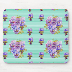 Alfombrilla De Ratón Shabby Turquoise arte floral Computadora Ratón Mat