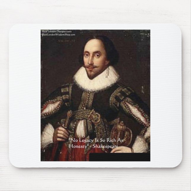 Alfombrilla De Ratón Shakespeare "Honesty Legacy" Quote Gifts & Cards (Frente)
