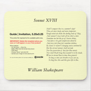 Alfombrilla De Ratón Shakespeare Sonnet # 18