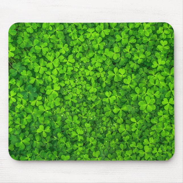Alfombrilla De Ratón Shamrock Clovers Green Irish Symbol Ireland (Frente)