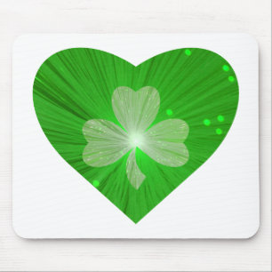 Alfombrilla De Ratón Shamrock Heart mousepad white