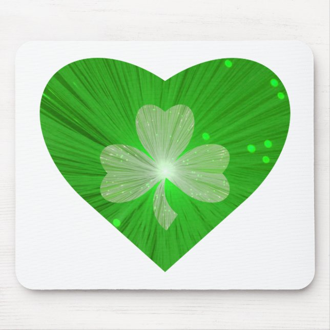 Alfombrilla De Ratón Shamrock Heart mousepad white (Frente)