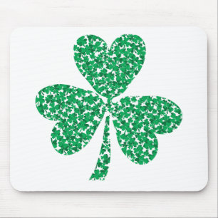 Alfombrilla De Ratón Shamrock hecho de pequeñas rocas de champú