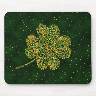 Alfombrilla De Ratón Shamrock irlandés con cuatro hojas de trono