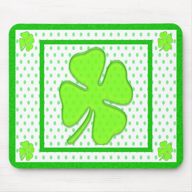 Alfombrilla De Ratón Shamrock & Polka Dots - (Frente)