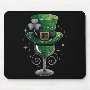 Alfombrilla De Ratón Shamrock Wine Gles Bebe St Patricks Day Irlandés