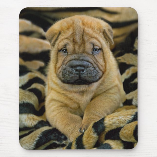 Alfombrilla De Ratón Shar-Pei perrito viejo Mousepad de 4 semanas (Frente)