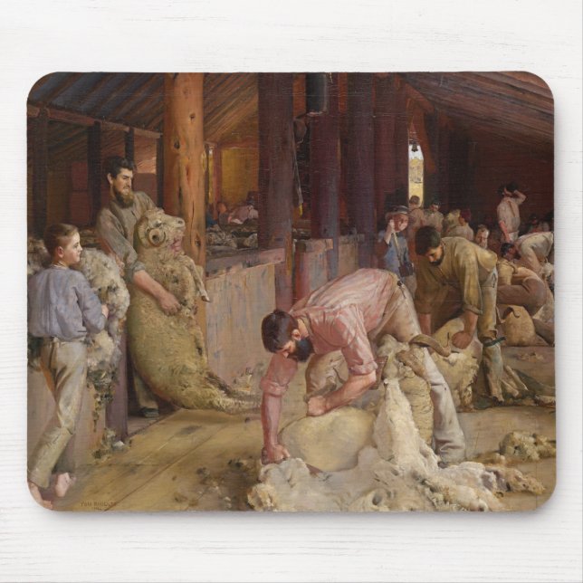 Alfombrilla De Ratón Shearing the Rams (Arte Australiano) (Tom Roberts) (Frente)
