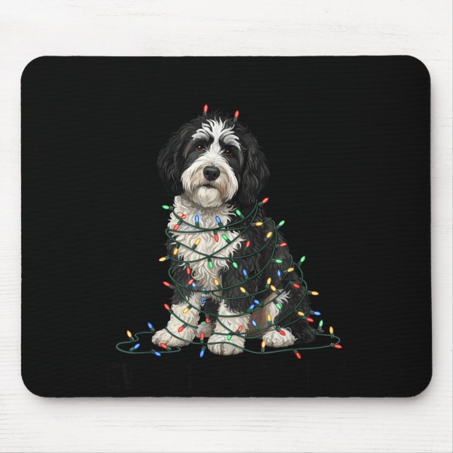 Alfombrilla De Ratón Sheepadoodle Christmas I'm Fine Everything Is Fine (Frente)