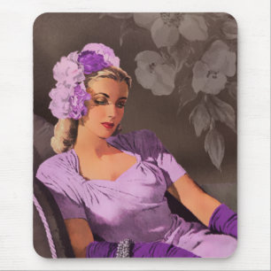 Alfombrilla De Ratón Sheila - los años 40 que igualan desgaste en lila