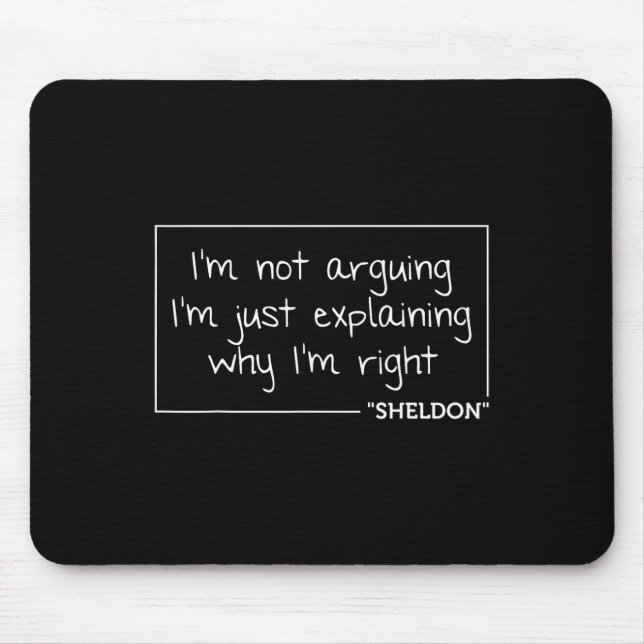 Alfombrilla De Ratón Sheldon Cita Diversión Cumpleaños Nombre personali (Frente)