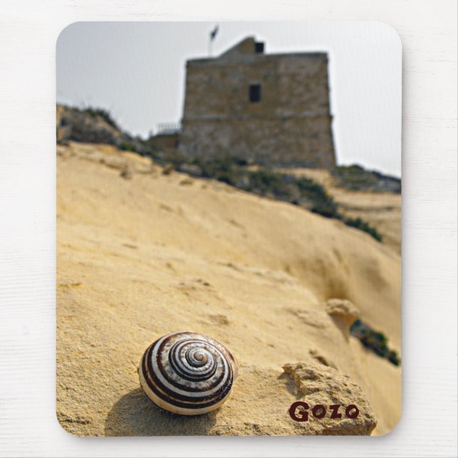 Alfombrilla De Ratón Shell y Tower, Gozo, Malta (Frente)