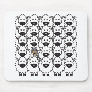 Alfombrilla De Ratón Sheltie en las ovejas