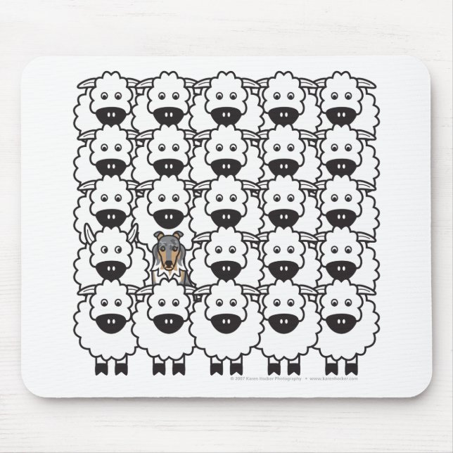 Alfombrilla De Ratón Sheltie en las ovejas (Frente)