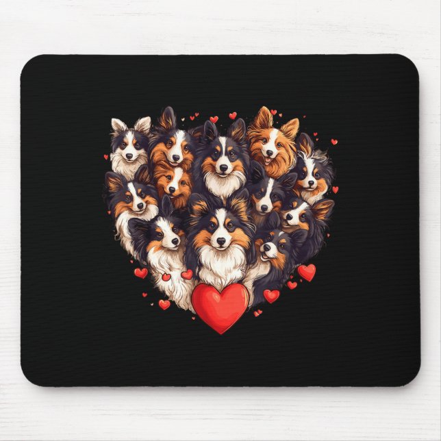 Alfombrilla De Ratón Sheltie Heart-shaped Cute Sheltie Dog Lover Men Wo (Frente)