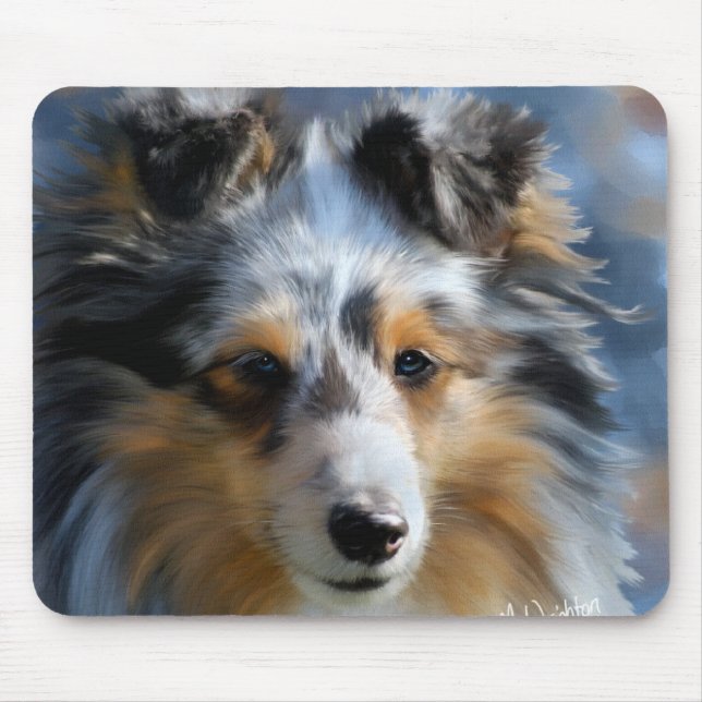 Alfombrilla De Ratón Shetland Sheepdog Art (Frente)