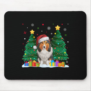 Alfombrilla De Ratón Shetland Sheepdog Dog Lover Santa Hat Fea Christin