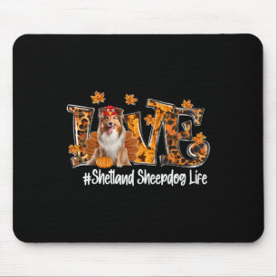 Alfombrilla De Ratón Shetland Sheepdog Dog Turkey Gracioso Día de Acció