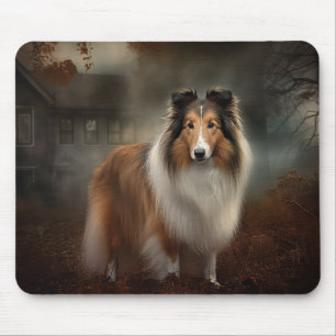 Alfombrilla De Ratón Shetland Sheepdog Halloween Scary