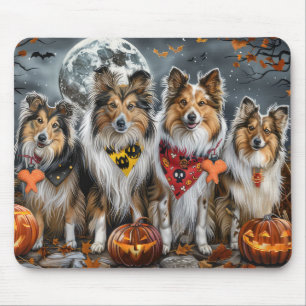 Alfombrilla De Ratón Shetland Sheepdog Halloween Spooky