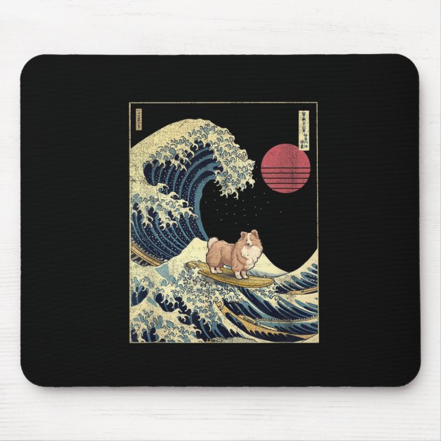 Alfombrilla De Ratón Shetland Sheepdog Sheltie Japanese Kanagawa Wave F (Frente)
