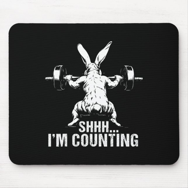 Alfombrilla De Ratón Shhh estoy contando Fitness Bodybuilding Easter Bu (Frente)