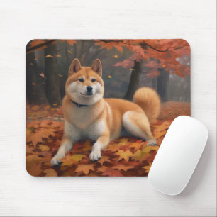 Alfombrilla De Ratón Shib Inu en otoño se inspira
