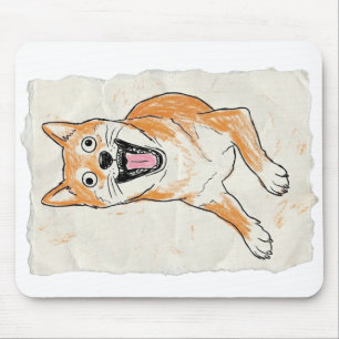 Alfombrilla De Ratón Shiba Inu Gritando Divertido - Crayón de Caos Inte
