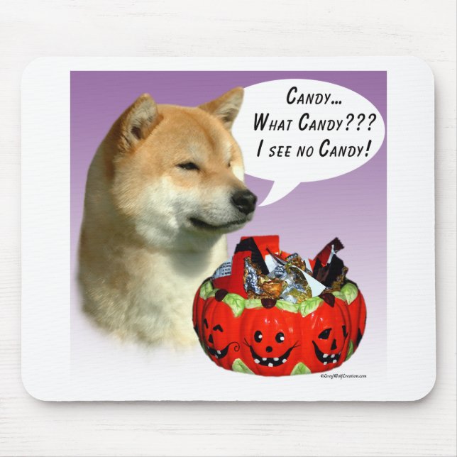 Alfombrilla De Ratón Shiba Inu Halloween Candy (Frente)
