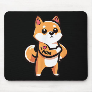 Alfombrilla De Ratón Shiba Inu I Love Mom Funny Dog Tattoo
