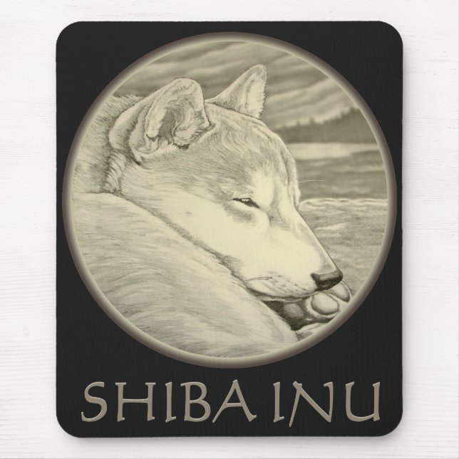 Alfombrilla De Ratón Shiba Inu Mousepad obsequios a antiguos perros lob (Frente)