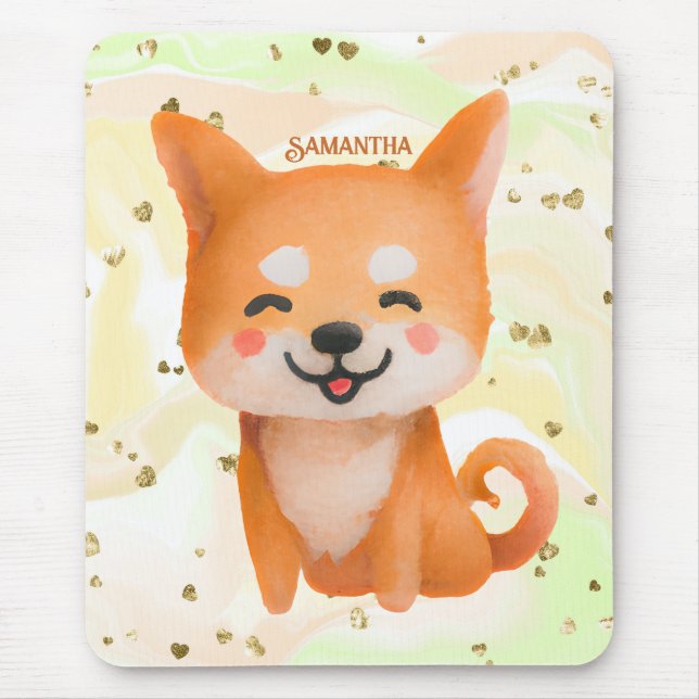 Alfombrilla De Ratón Shiba Inu sonriente (Frente)