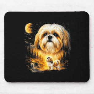 Alfombrilla De Ratón Shih tzu aullando a la luna vintage 90s perro dive
