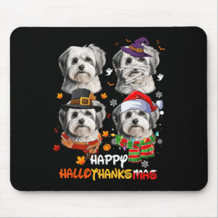Alfombrilla De Ratón Shih Tzu Dog Hallothanksmas Halloween Día de Acció