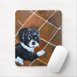 Alfombrilla De Ratón Shih Tzu en Terraza Pintura de Alfred Fox
