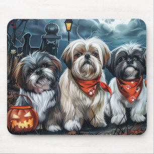 Alfombrilla De Ratón Shih Tzu Halloween Spooky