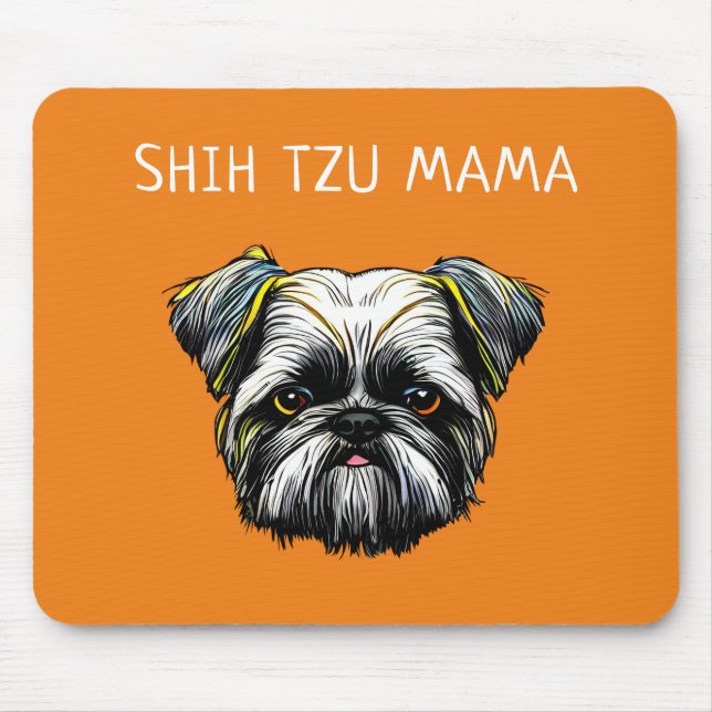 Alfombrilla De Ratón Shih Tzu Mama (Frente)