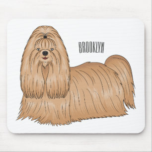 Alfombrilla De Ratón Shih tzu personalizado de pelo largo ilustracion
