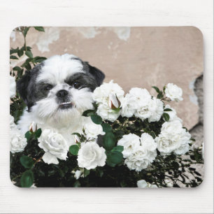 Alfombrilla De Ratón Shih Tzu y rosas