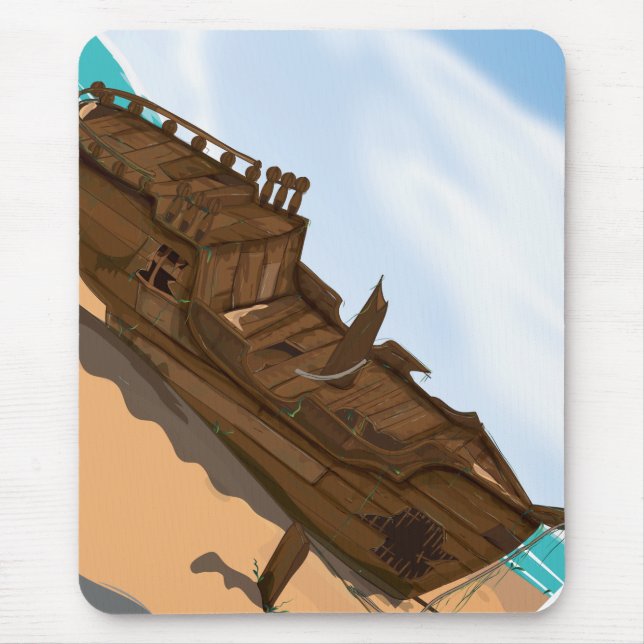 Alfombrilla De Ratón Shipwreck con playas (Frente)