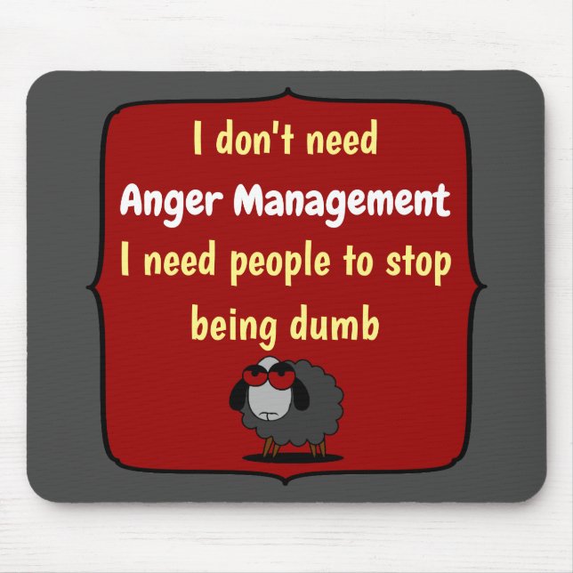 Alfombrilla De Ratón Shirley Sheep Funny Sarcasm Anger Management Dumb (Frente)