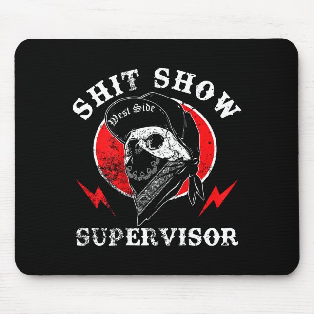 Alfombrilla De Ratón Show Supervisor Cool Boy Skull Sarcastic Work Humo (Frente)