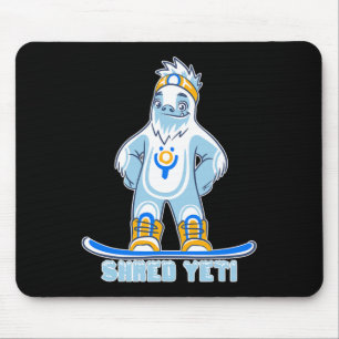Alfombrilla De Ratón Shred Yeti - Fun Yeti Bigfoot Sasquatch Snowboardi