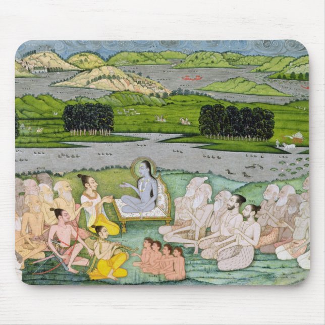 Alfombrilla De Ratón Shri Sukdevji que predica a un concurso de Sadhus, (Frente)
