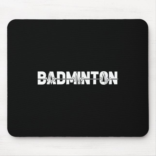 Alfombrilla De Ratón Shuttle Badminton - Racquet Court Player Ekg Heart (Frente)