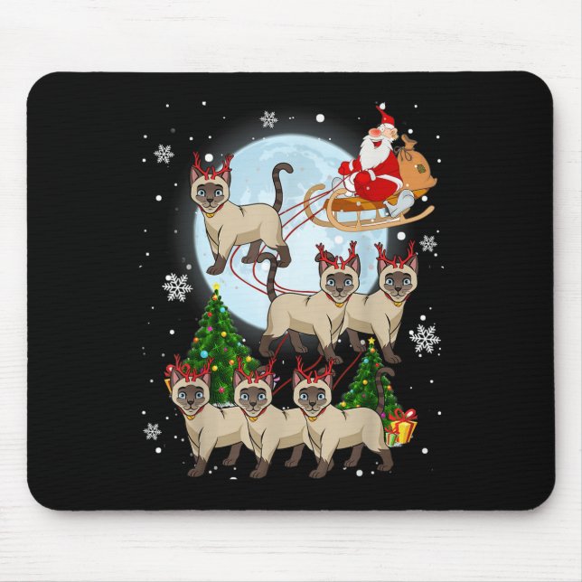Alfombrilla De Ratón Siamese Reindeer Christmas Siamese Cat Lover Men W (Frente)