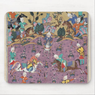 Alfombrilla De Ratón Siavosh que juega polo con Afrasiab