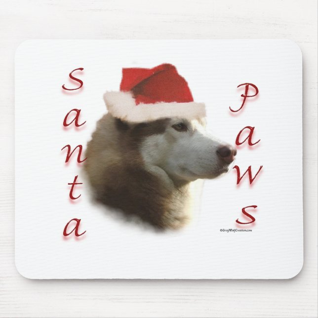 Alfombrilla De Ratón Siberian Husky Santa Paws (Frente)